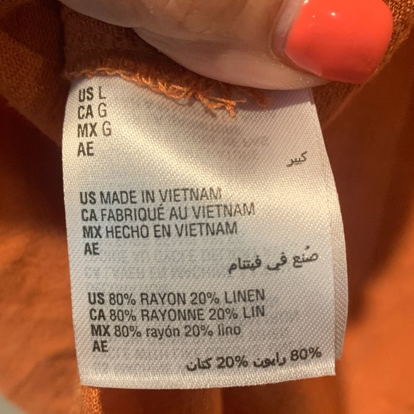 JM Collection Burnt Orange V-Neck Blouse - Picture 5 of 6